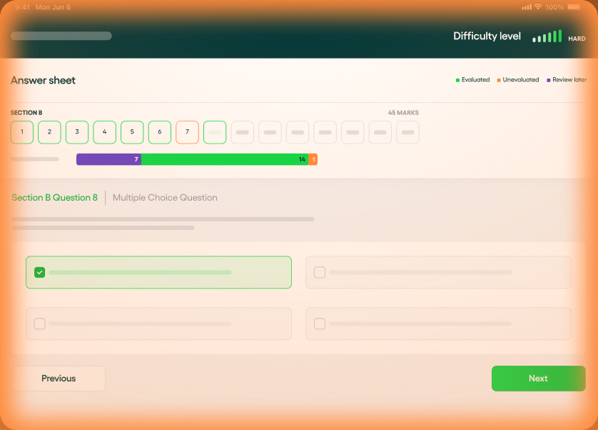 Student exam screen monitored by AI cheating detection