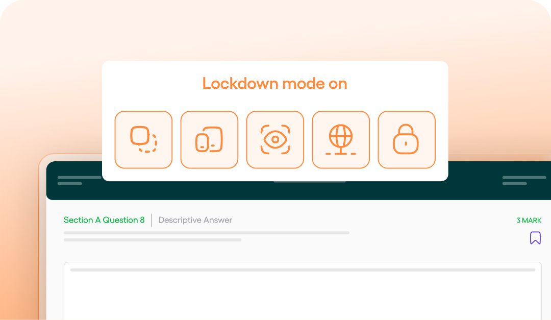 Lockdown mode enabled over an ExamX exam screen