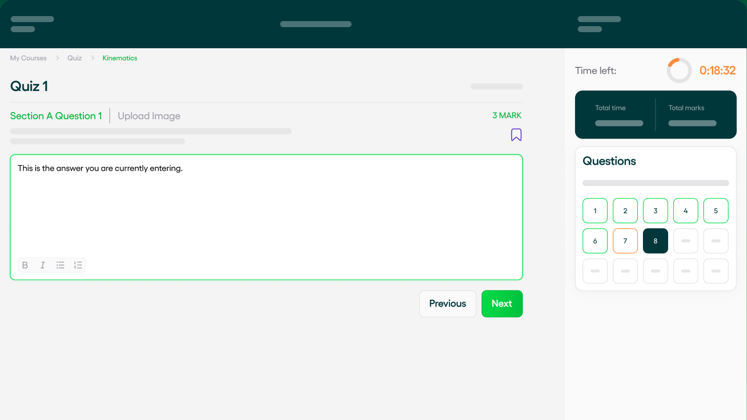 ExamX proctored exam interface